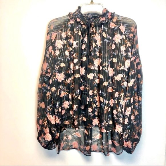 Zara Tops - Women Zara boho cheer blouse with puff sleeves 12